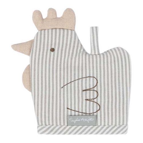 Sophie Allport Egg Cosy - Stamford Stripe Grey - Chicken Shaped